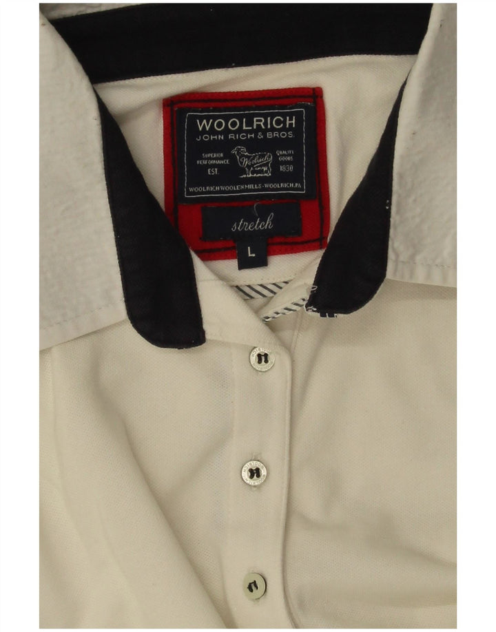 Woolrich Damen Poloshirt UK 14 Large Off White