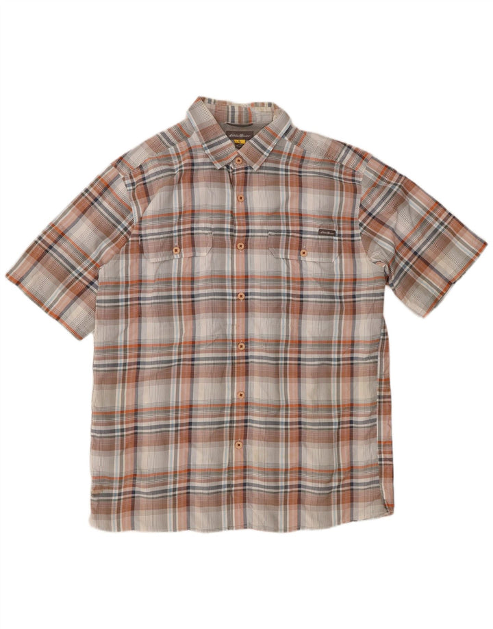 EDDIE BAUER Herren Kurzarmhemd Medium Mehrfarbig Karo Polyester