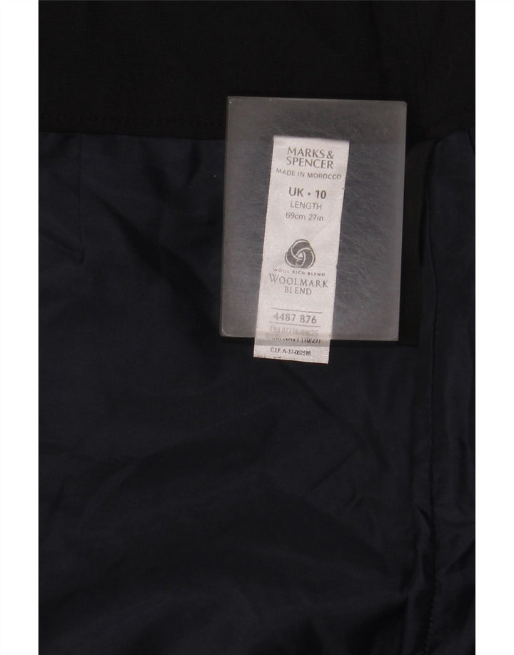 Marks & Spencer Damen Bleistiftrock UK 10 Small W28 Marineblau Polyester