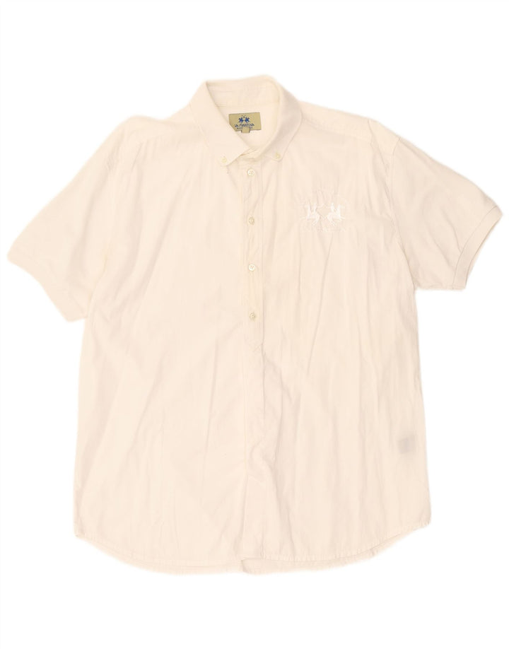 LA MARTINA Herren Buenos Aires Kurzarm-Pulloverhemd XL Weiß