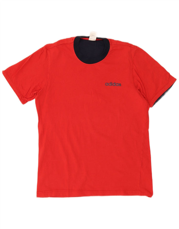 Adidas Herren Grafik-T-Shirt aus mittelroter Baumwolle