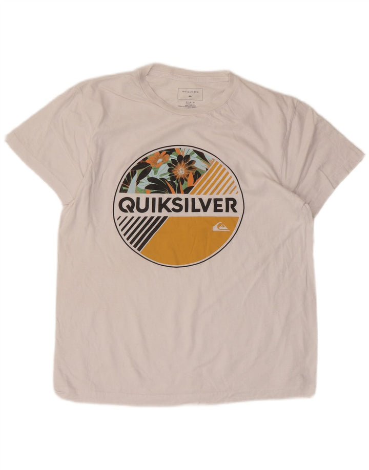 Quiksilver Womens Regular Fit Graphic T-Shirt Top UK 14 Mittelweiße Baumwolle