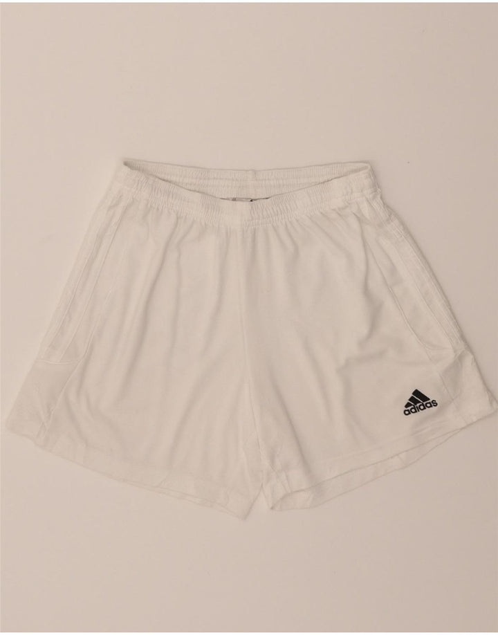 ADIDAS Womens Climalite Sport Shorts UK 8/10 Small White Polyester Vintage Adidas and Second-Hand Adidas from Messina Hembry 