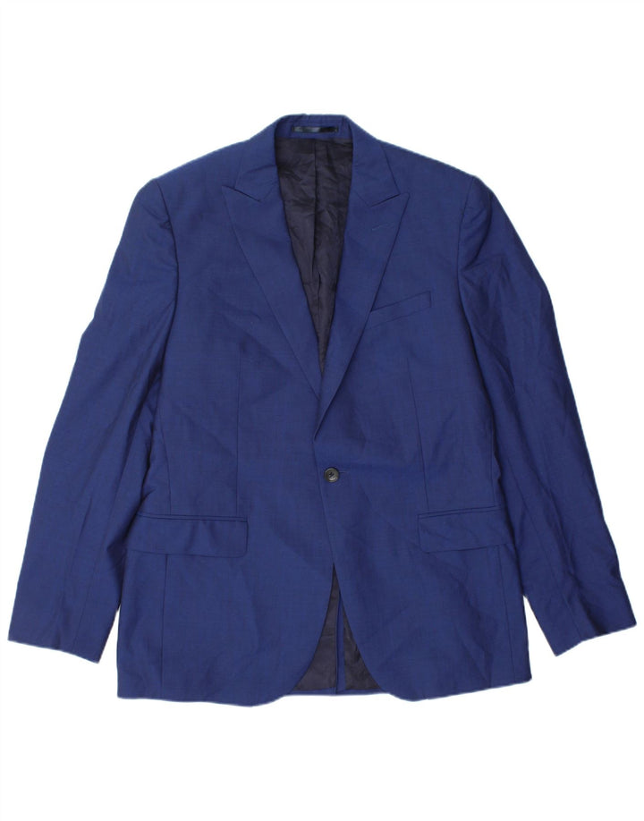 Reiss Herren-Blazer mit 1 Knopf, UK 40, große blaue Wolle