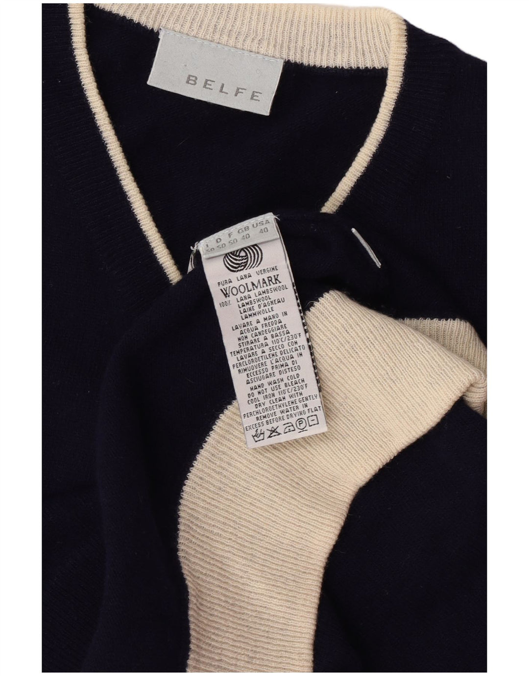 Belfe Herren-Weste-Tanktop UK 40 Mittelmarineblaue Lammwolle