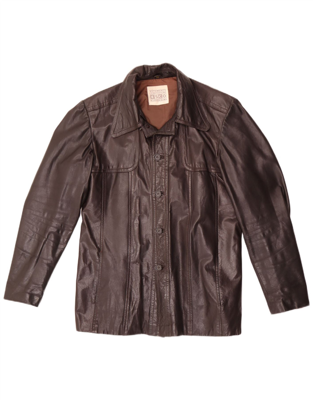Esco Herren Lederjacke EU 52 XL Braunes Leder