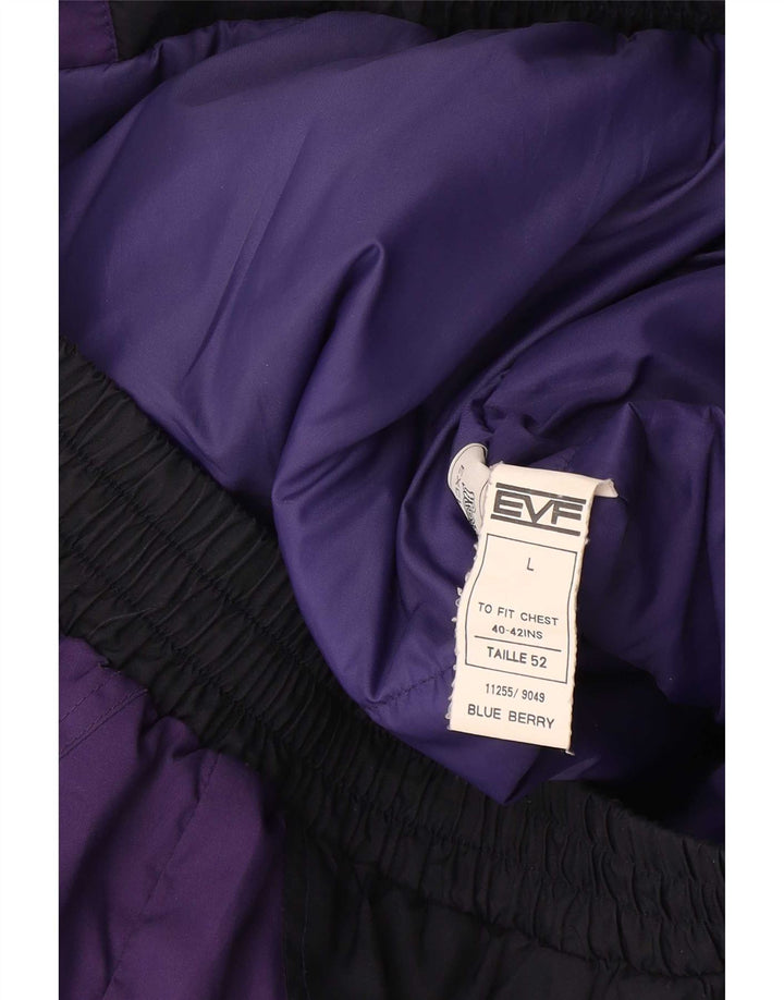 EVF Herren-Skijacke mit Kapuze, UK 40, Größe L, Lila, Farbblock-Polyester