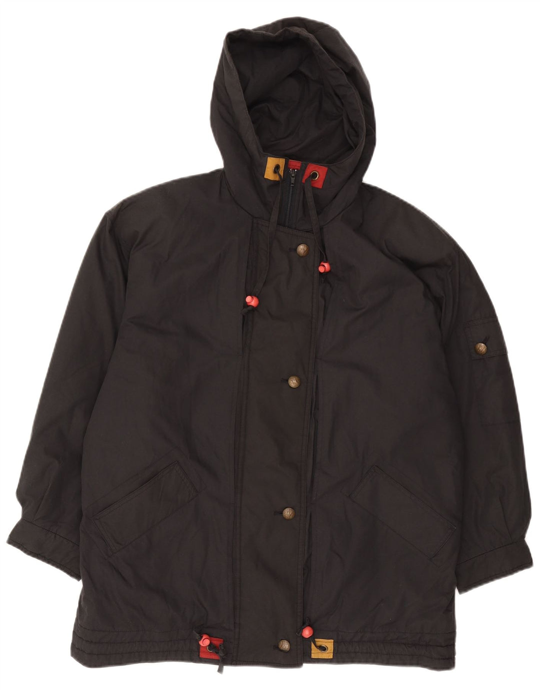C & A Damen-Windbreaker-Jacke mit Kapuze, übergroß, Gr. 12, mittelschwarz