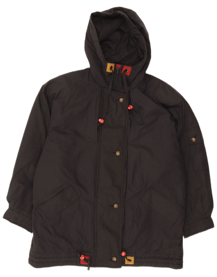 C & A Damen-Windbreaker-Jacke mit Kapuze, übergroß, Gr. 12, mittelschwarz