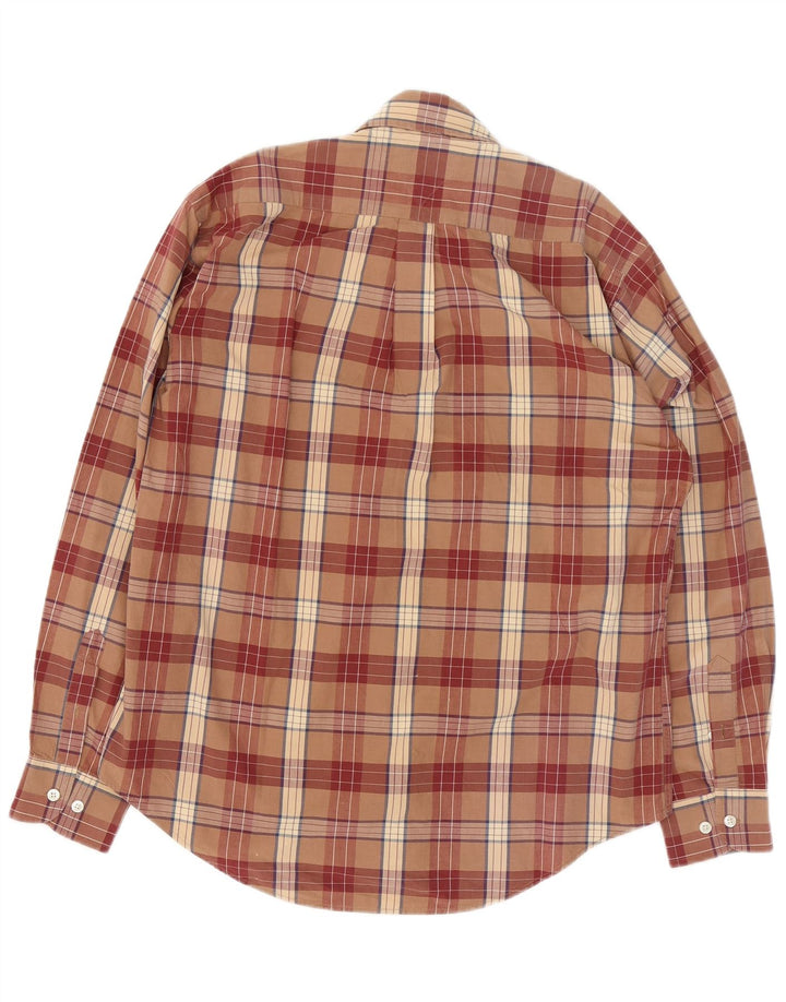 Tommy Hilfiger Herrenhemd aus mittelbraun karierter Baumwolle