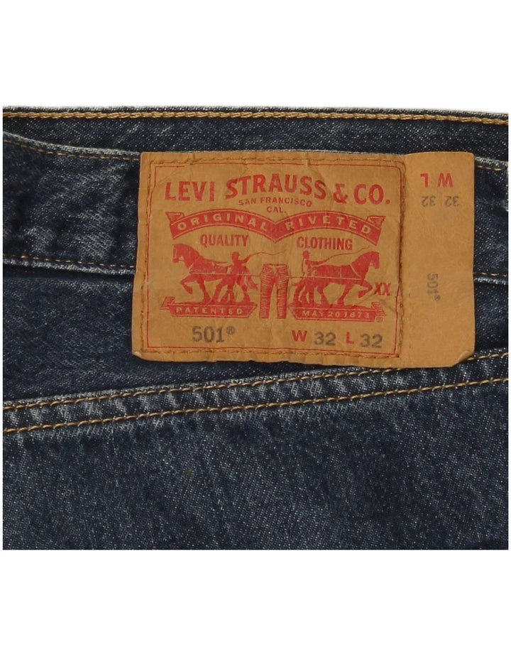 LEVI'S Herren 501 Straight Jeans W32 L29 Blaue Baumwolle