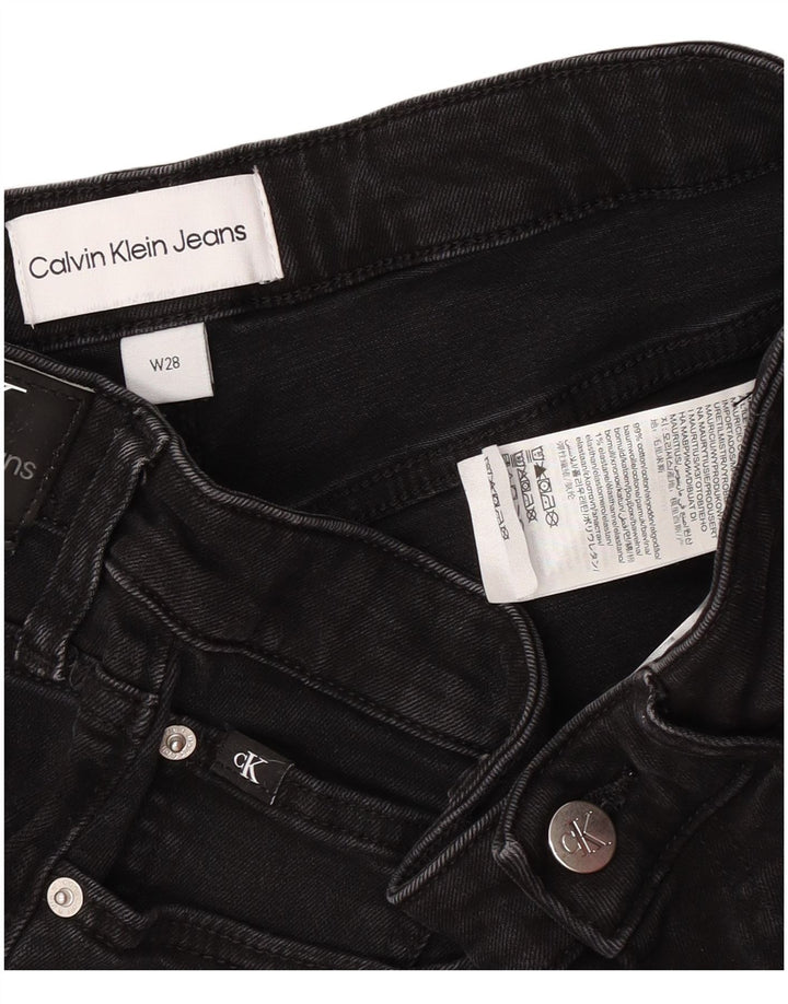Calvin Klein Damen Jeansshorts W28 Mittelschwarze Baumwolle