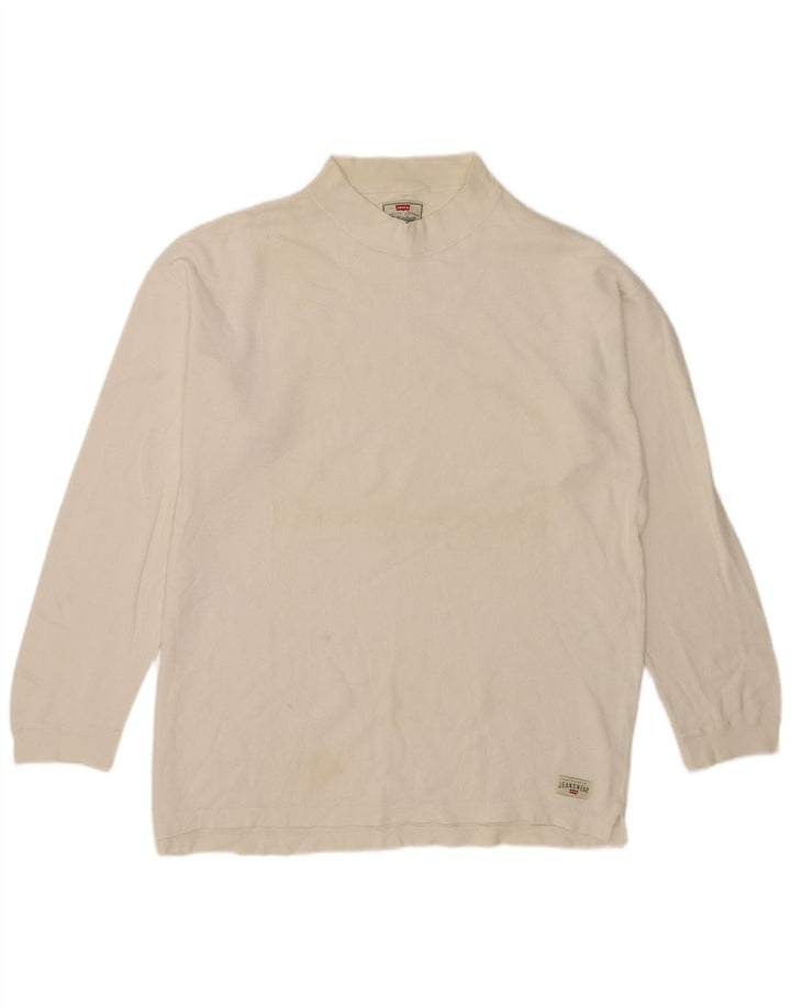 Levi's Herren-Top, langärmelig, Größe L, Weiß