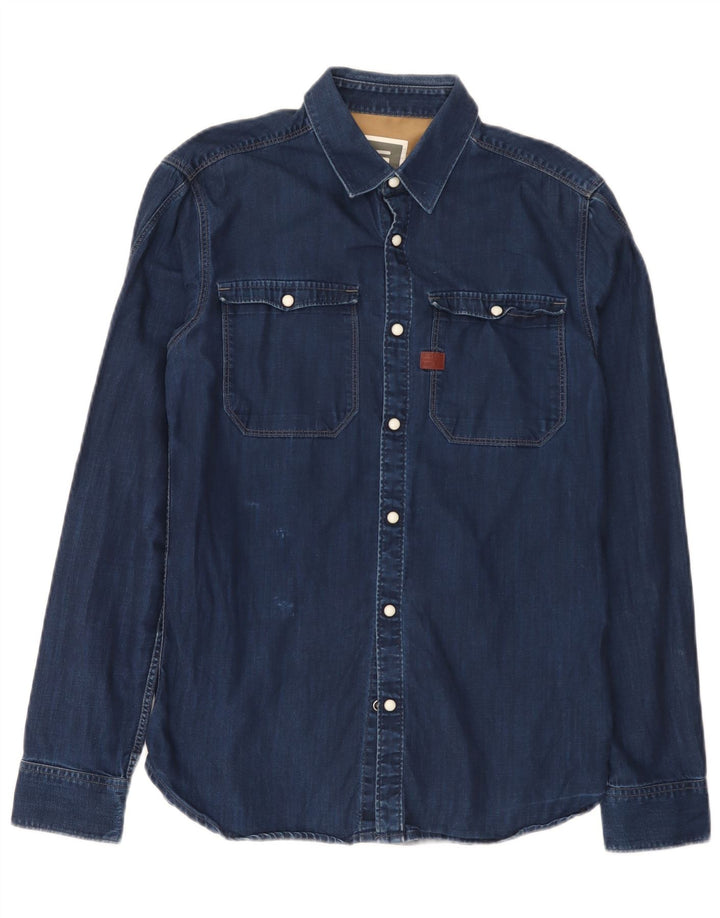 G-Star Herren-Jeanshemd aus mittelblauer Baumwolle