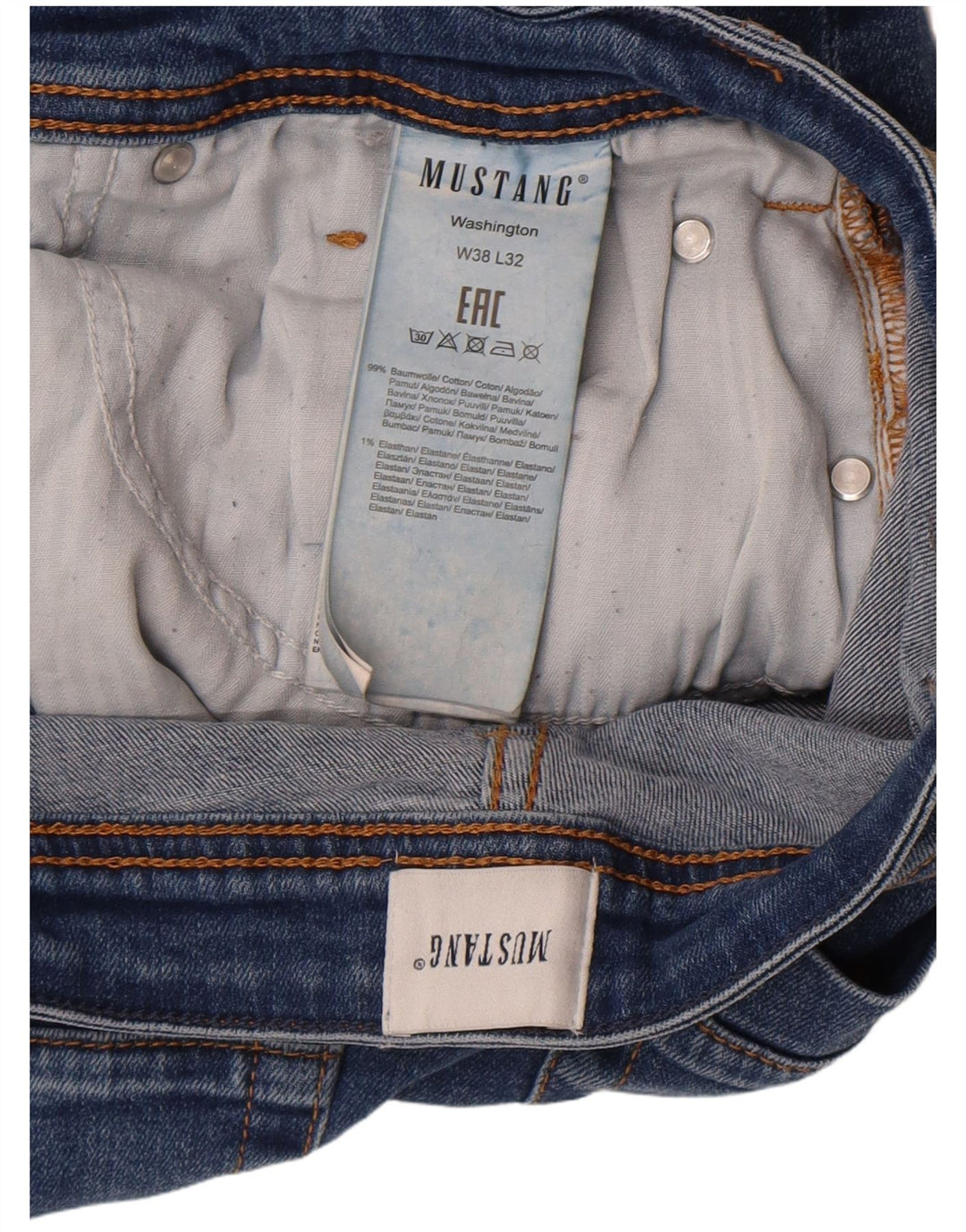 Mustang Herren Skinny Jeans W38 L27 Blaue Baumwolle