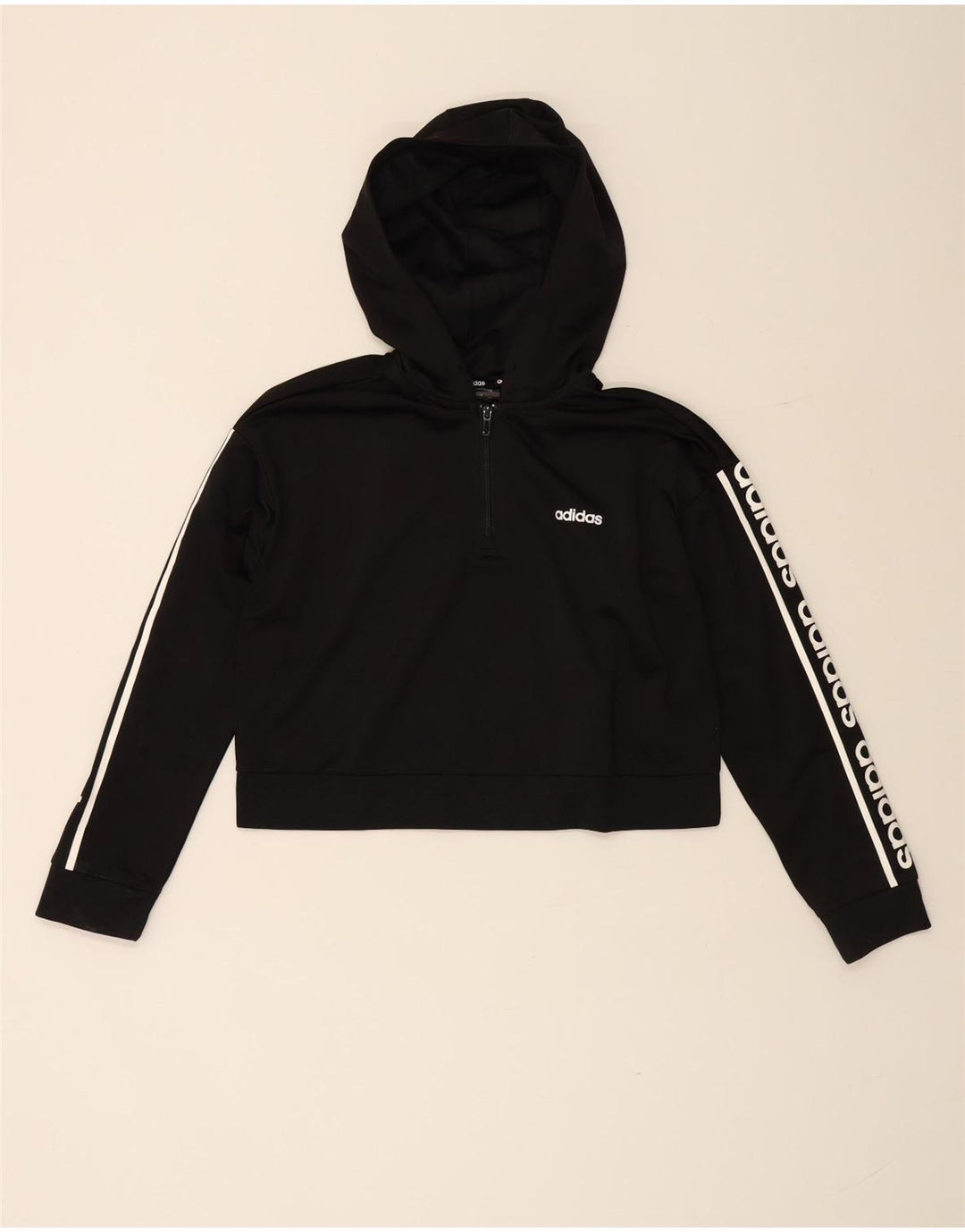 Adidas Damen-Pullover mit übergroßem Grafik-Hoodie, Gr. 8/10, Größe S, Schwarz, Polyester
