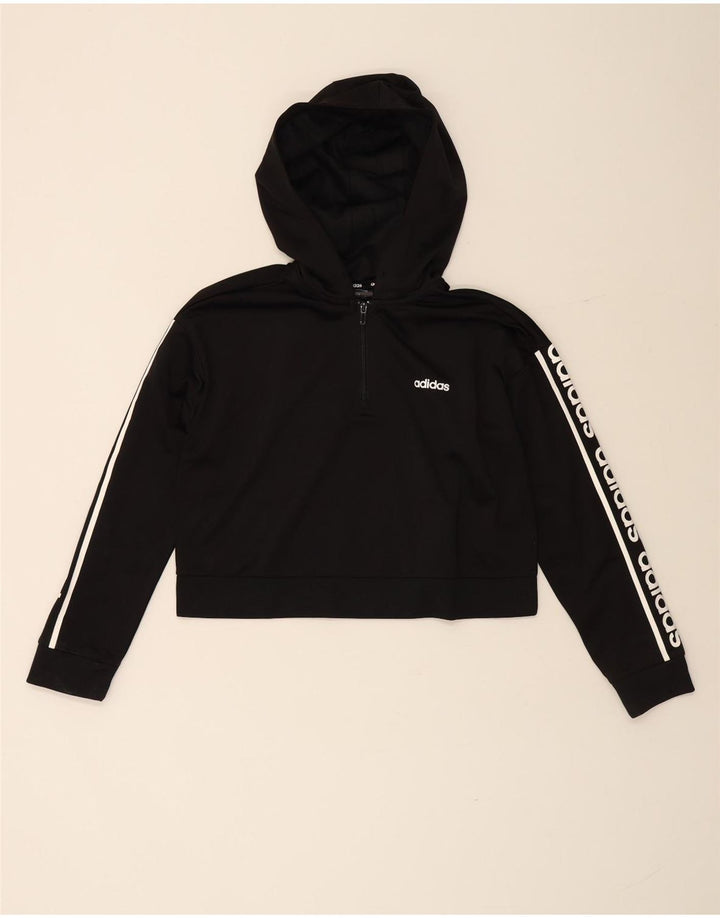 Adidas Damen-Pullover mit übergroßem Grafik-Hoodie, Gr. 8/10, Größe S, Schwarz, Polyester