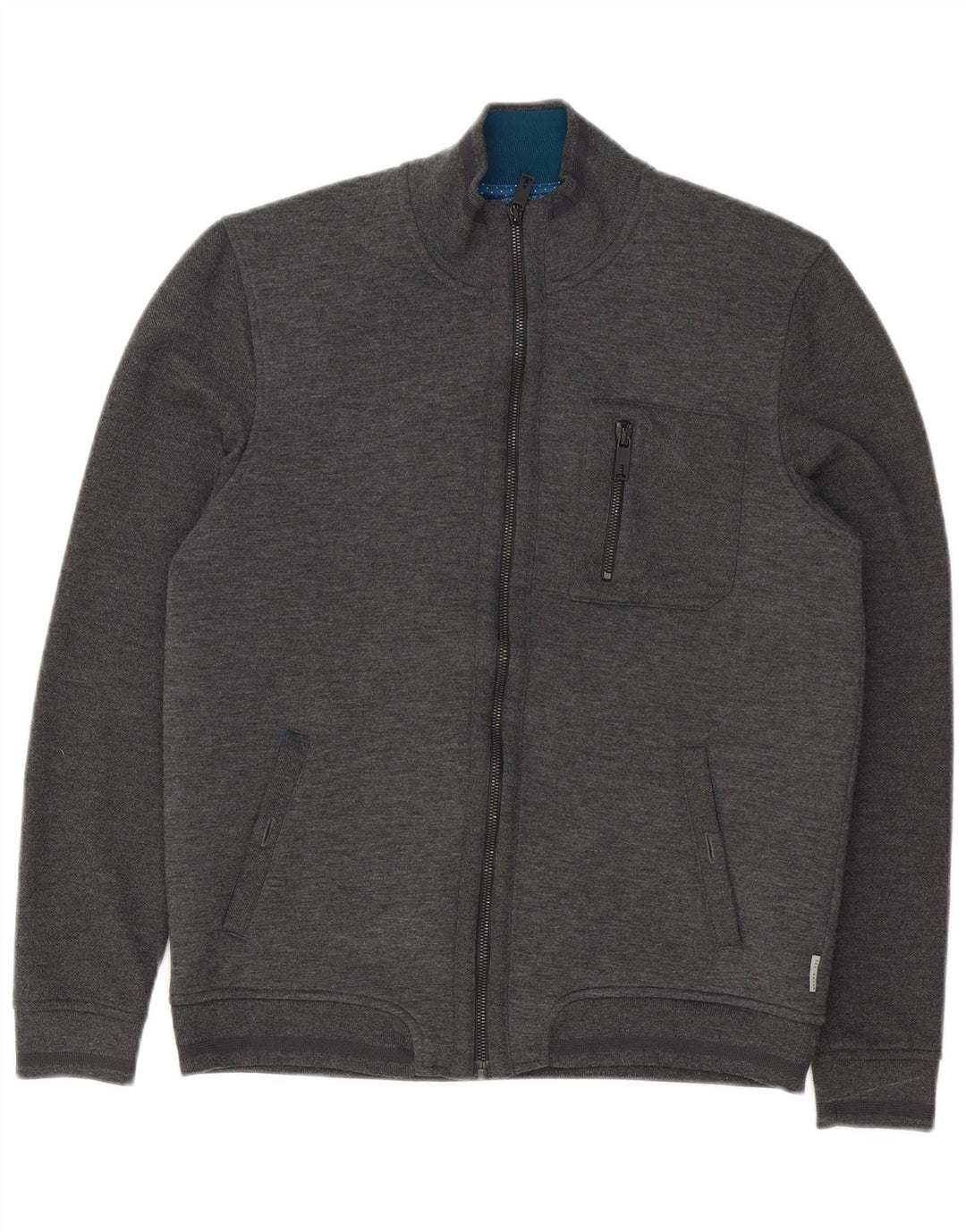 Ted Baker Herren-Trainingsanzug-Oberteil, Jacke, Größe 3, mittelgraues Polyester