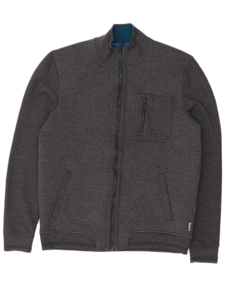 Ted Baker Herren-Trainingsanzug-Oberteil, Jacke, Größe 3, mittelgraues Polyester