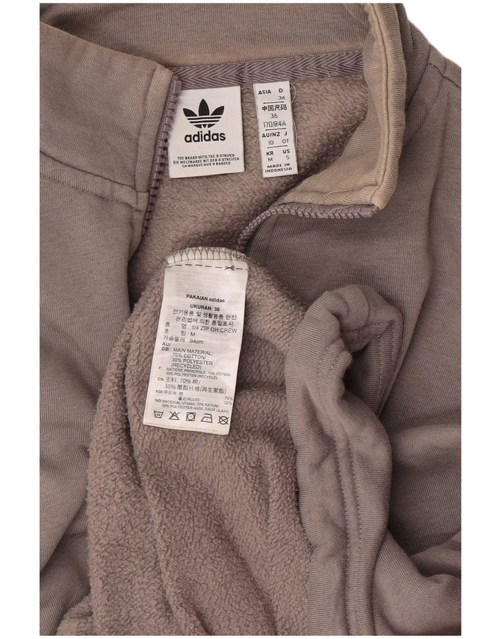 Adidas Damen-Sweatshirt mit übergroßem Grafik-Reißverschluss, EU 36, klein, Grau