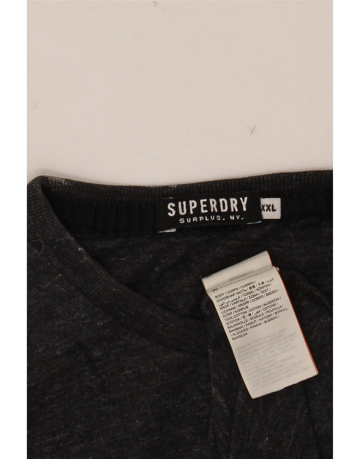 SUPERDRY Herren-Oberteil, langärmelig, 2XL, grau meliert, Baumwolle