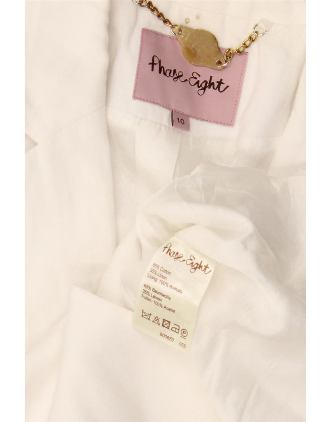 PHASE EIGHT Bolero-Jacke mit 3/4-Ärmeln und 1 Knopf für Damen, Gr. 10, Weiß