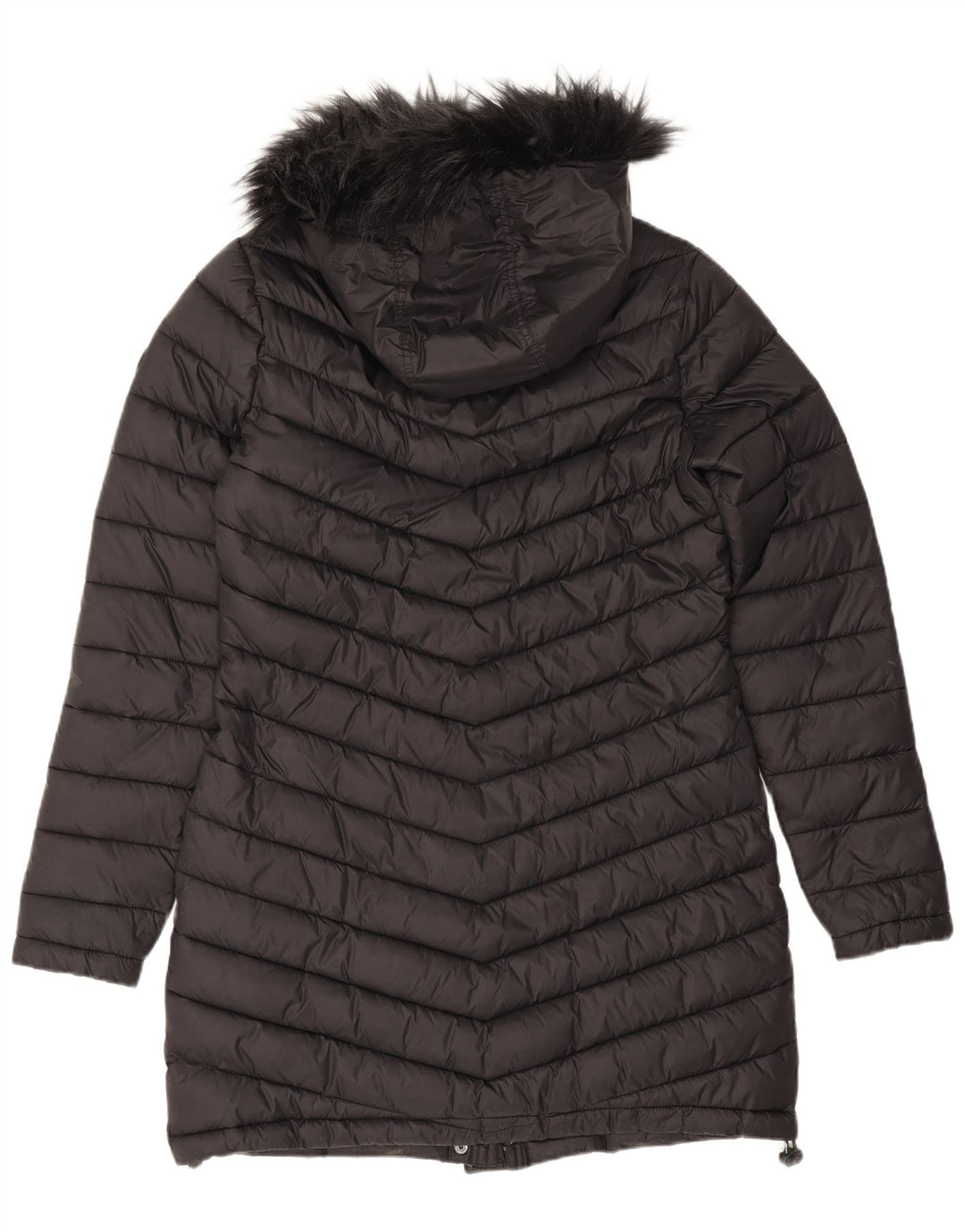 Superdry Wattierter Mantel mit Kapuze für Damen, UK 14, Mittelschwarzes Nylon