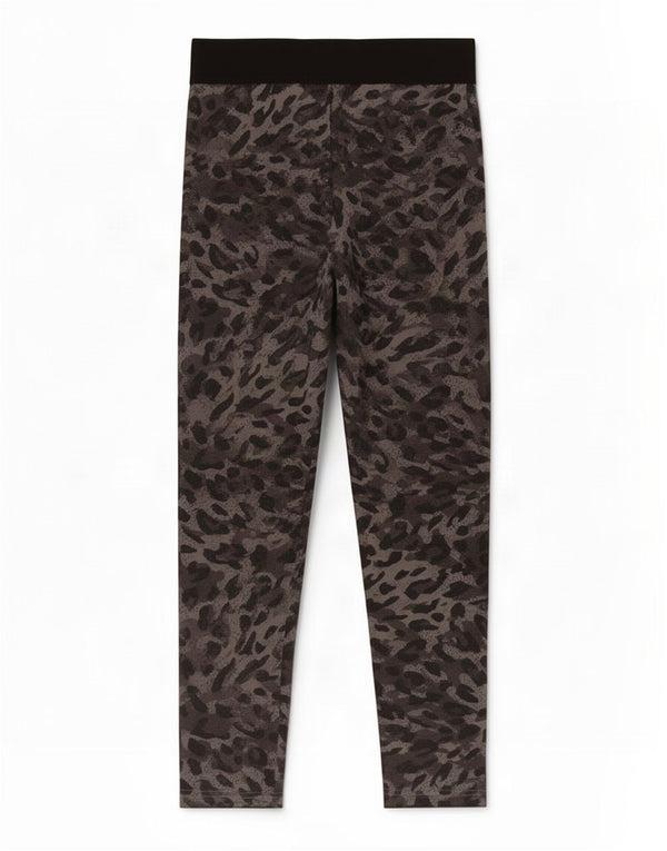 Adidas Damen Crop Leggings UK 8/10 Kleines graues Tiermuster