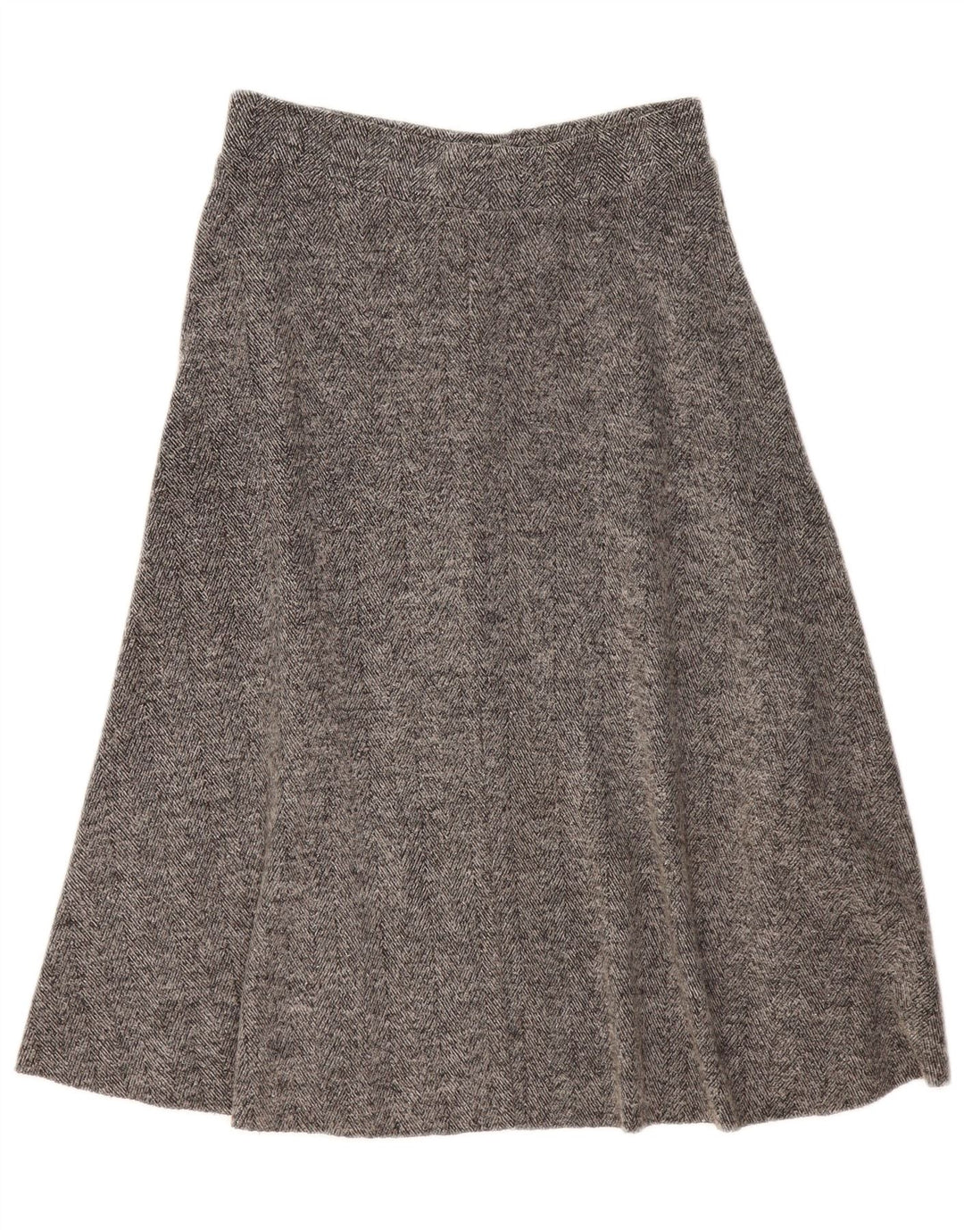 Zara Damen Midi-A-Linien-Rock, groß, W32, graues Fischgrätenmuster