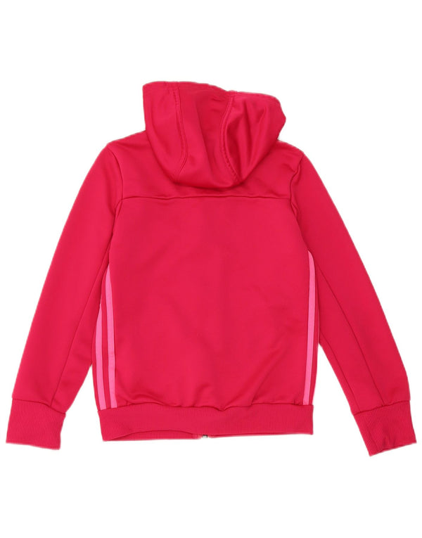 Adidas Mädchen-Kapuzenpullover mit Reißverschluss, 9–10 Jahre, rosa, Polyester