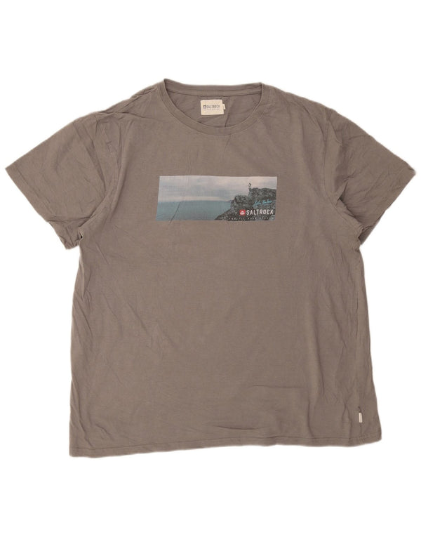 Saltrock Herren Grafik T-Shirt Top 2XL Grau Baumwolle