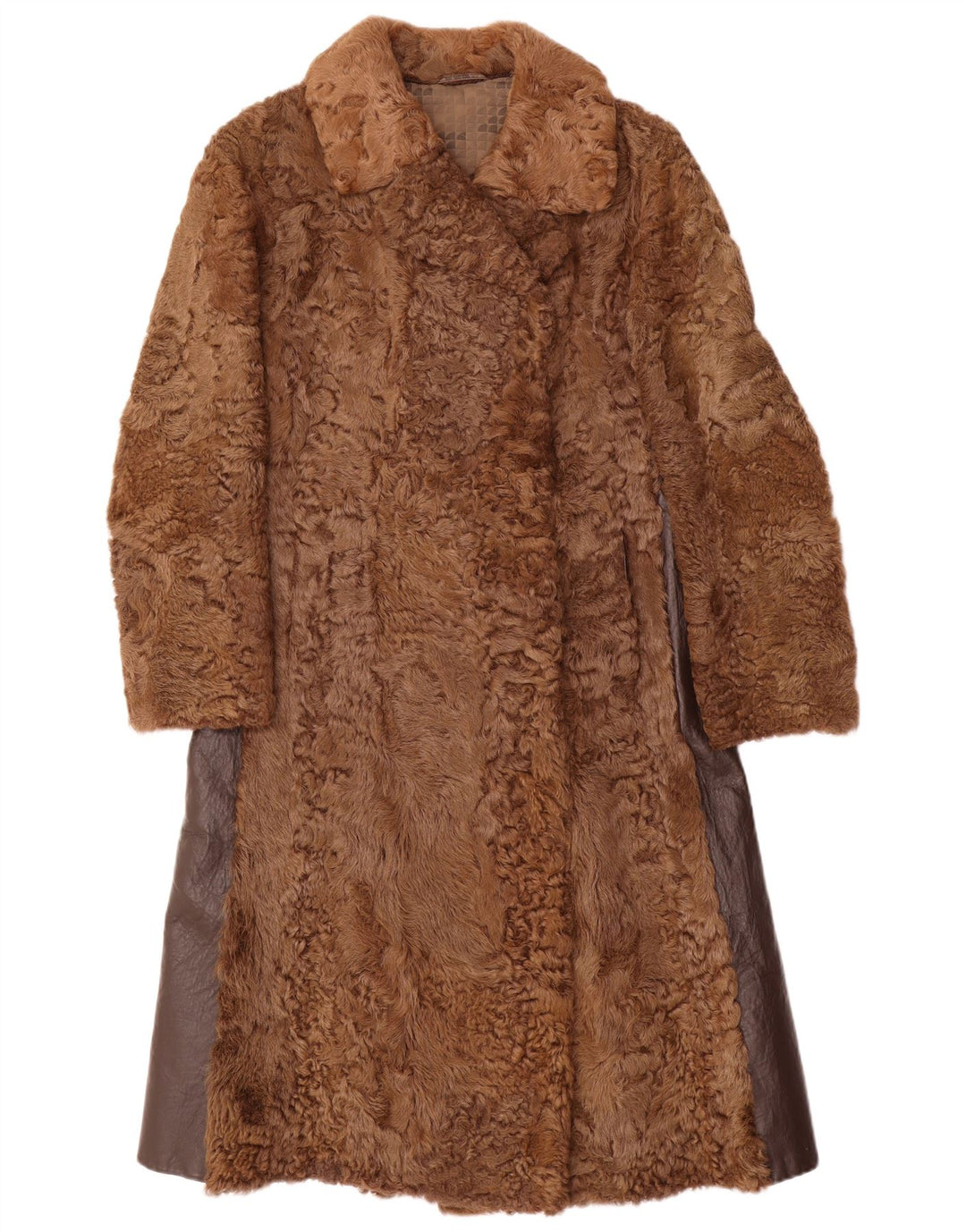 VINTAGE Damen Pelzmantel UK 10 Klein Braun