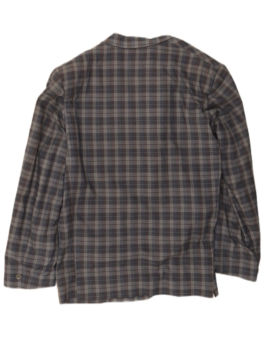 Vintage Herren 2-Knopf-Blazerjacke UK 40 Große grau karierte Baumwolle