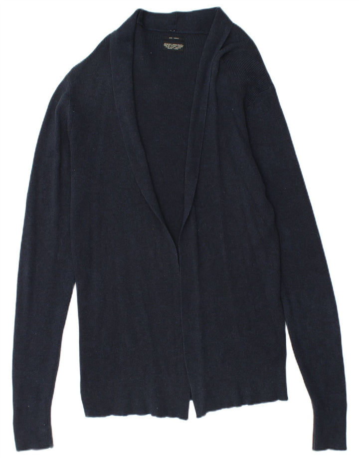 ALL SAINTS Offener Damen-Cardigan-Pullover, Gr. 10, Größe S, Marineblau, Baumwolle