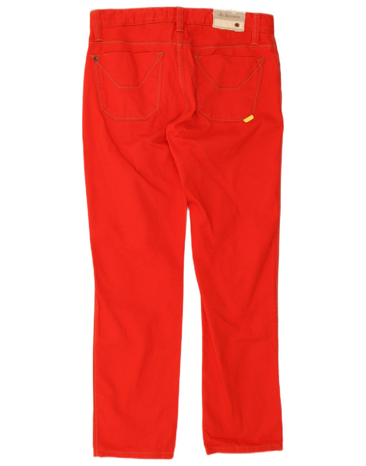 Jeckerson Herren Straight Jeans W33 L30 Rote Baumwolle
