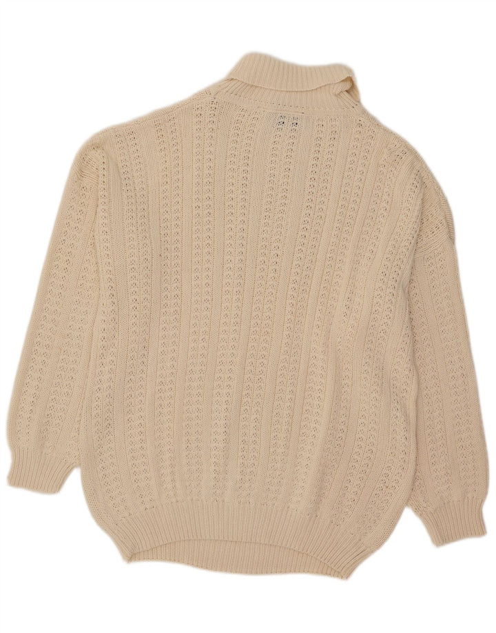 Allison Wingate Herren-Pullover mit Rollkragen, groß, aus cremefarbener Baumwolle