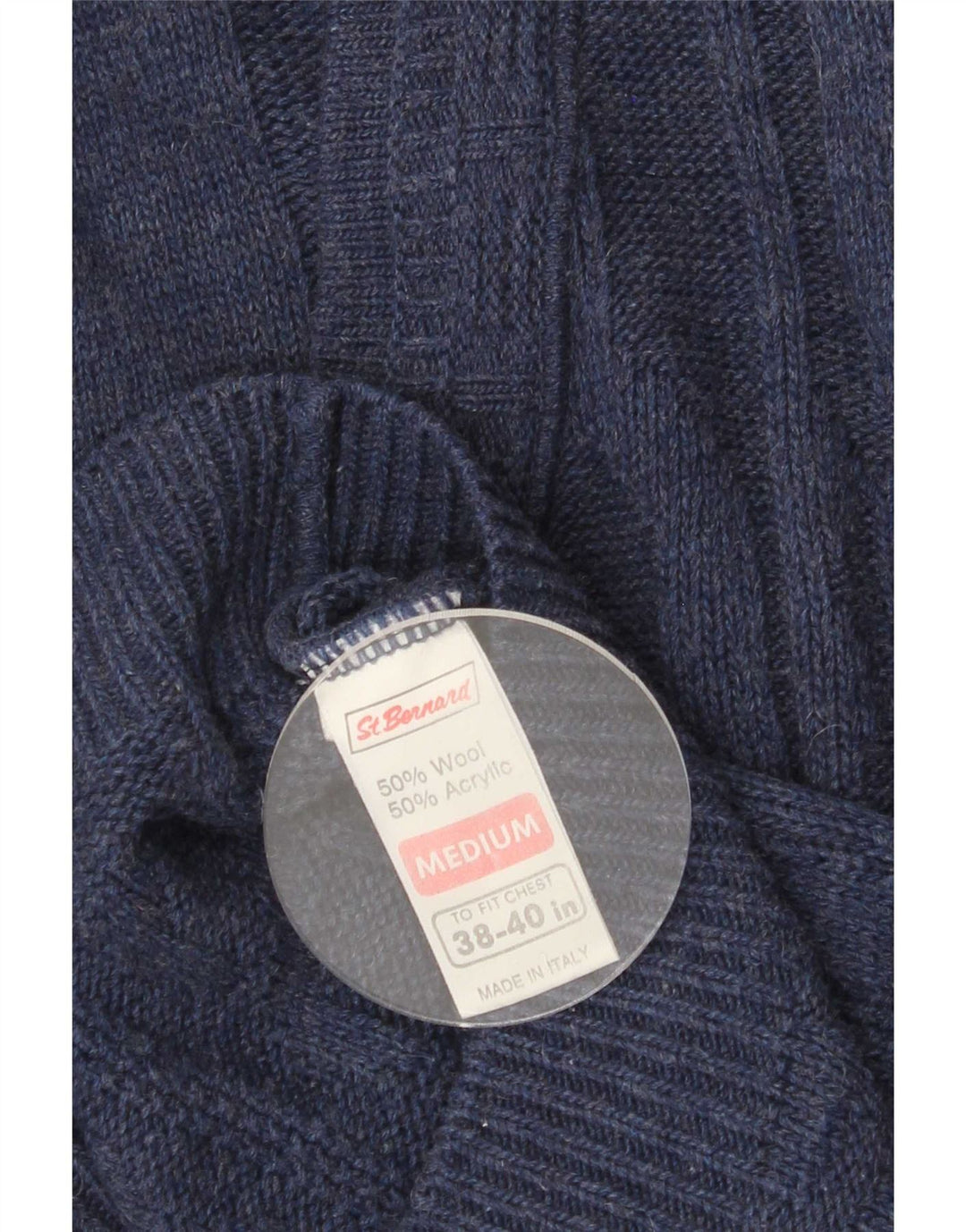 St. Bernard Herren-Strickjacke, Größe 38/40, mittelblaue Wolle, Marineblau