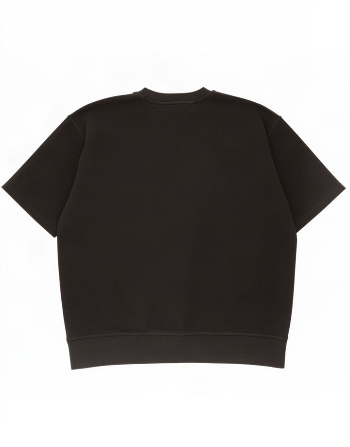 Zara Herren Kurzarm-Sweatshirt-Pullover XL aus schwarzer Baumwolle
