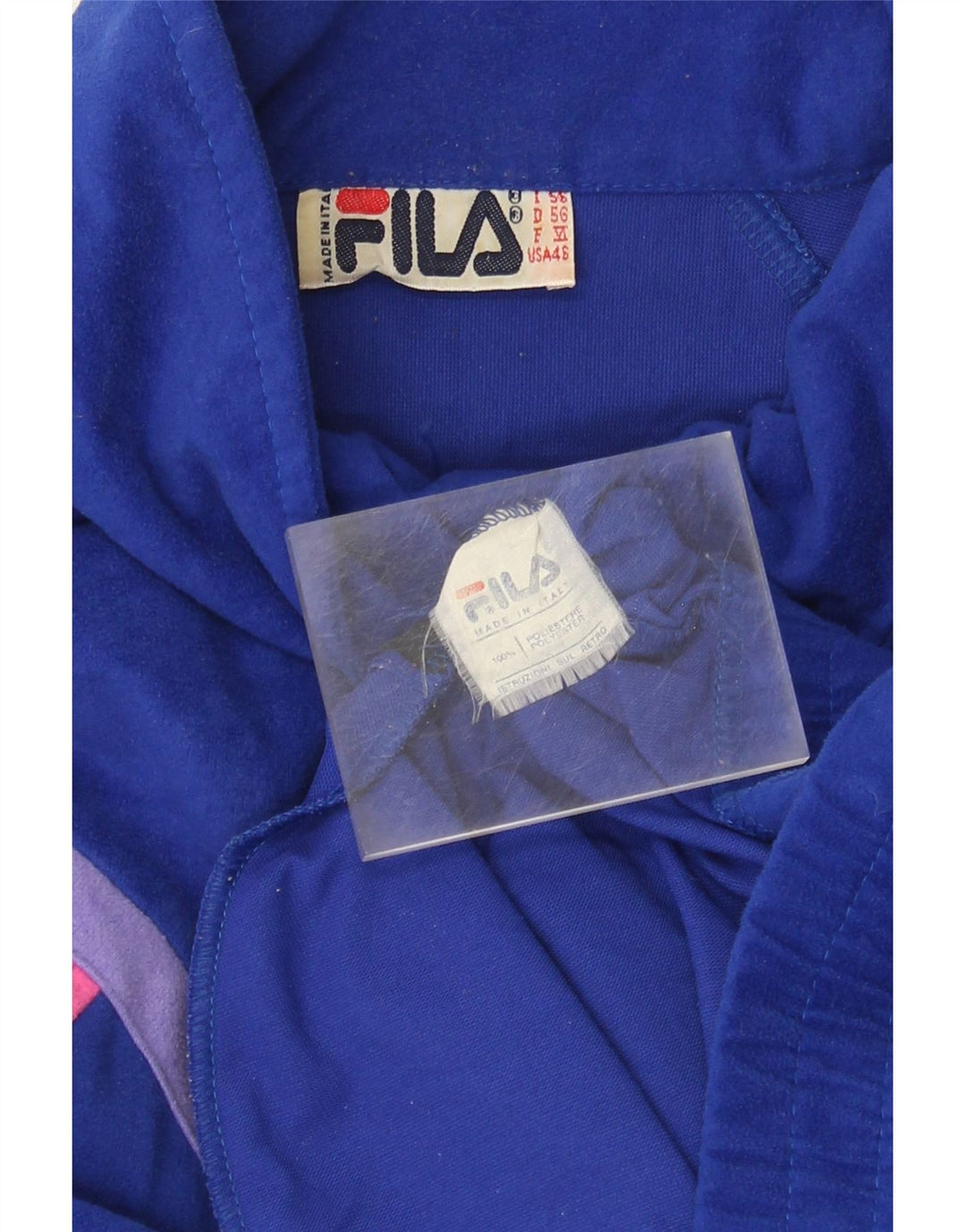 Fila Herren-Trainingsanzug-Oberjacke IT 56 XL Blaues Colourblock-Polyester