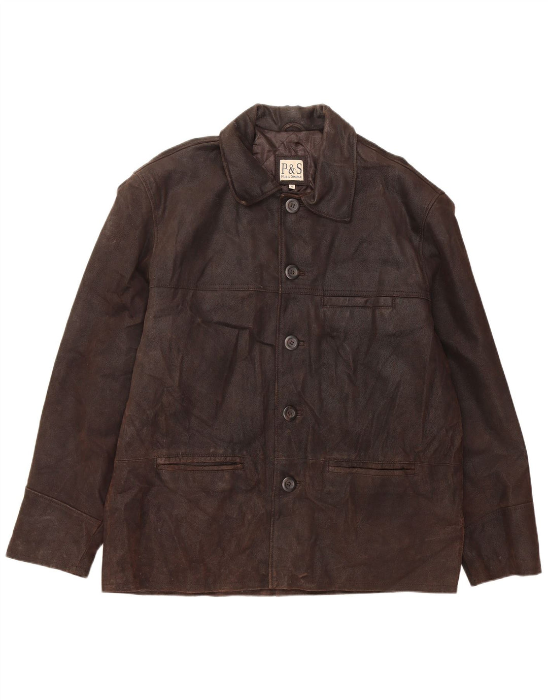 VINTAGE Herren Lederjacke UK 42 XL Braunes Leder