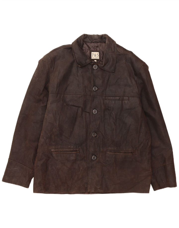 VINTAGE Herren Lederjacke UK 42 XL Braunes Leder