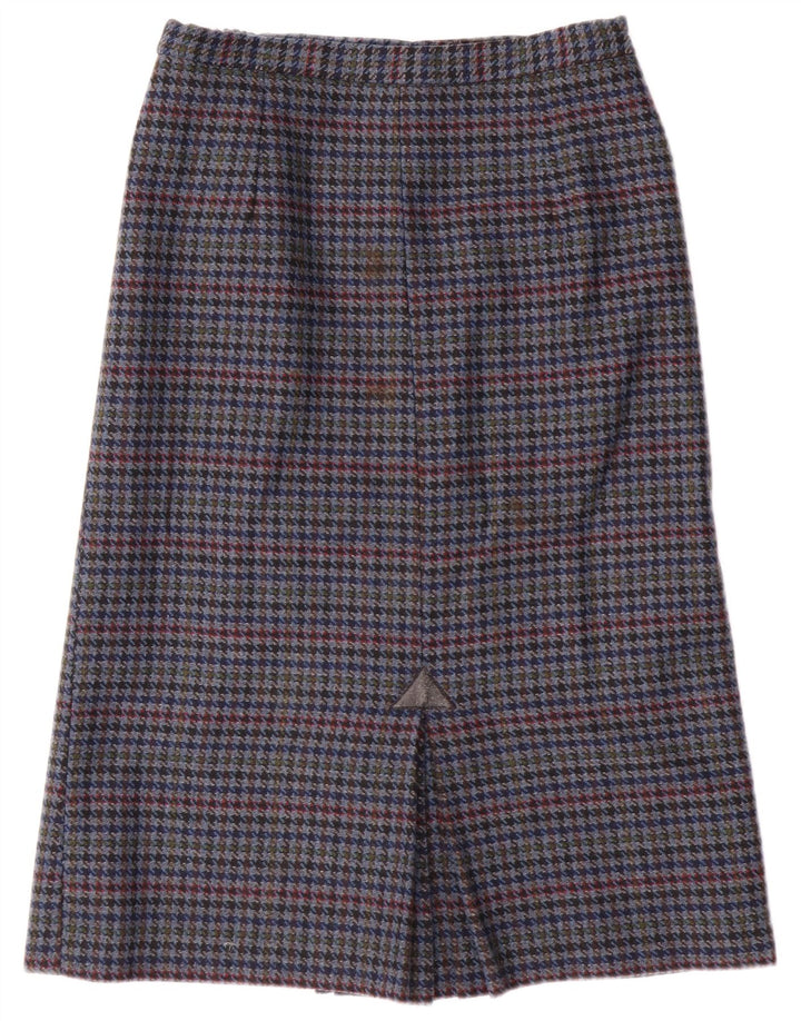 Vintage Damen Bleistiftrock UK 14 Medium W28 Blauer Hahnentritt