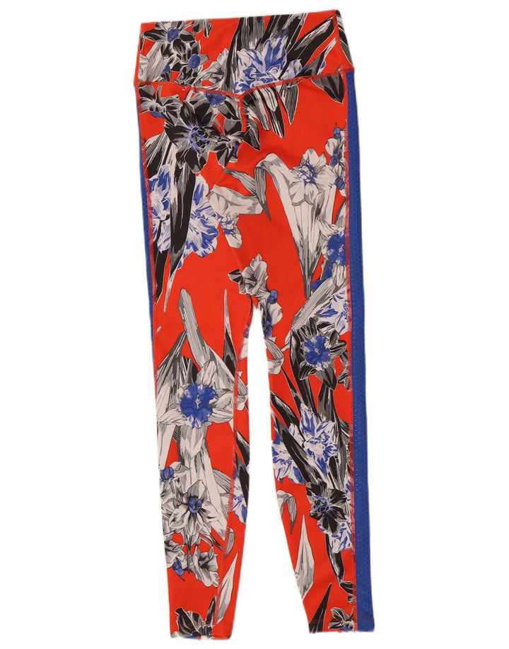 Nike Damen Dri Fit Leggings UK 10 Small Red Floral