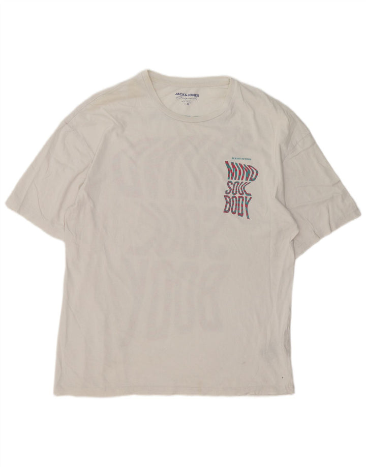 Jack & Jones Herren-T-Shirt mit Grafik, mittelweiße Baumwolle