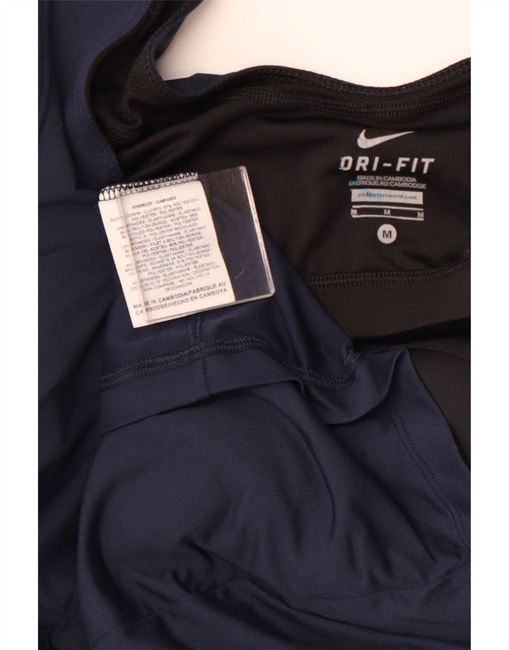 NIKE Damen Dri Fit Bademode UK 12 Medium Marineblau Colourblock Polyester