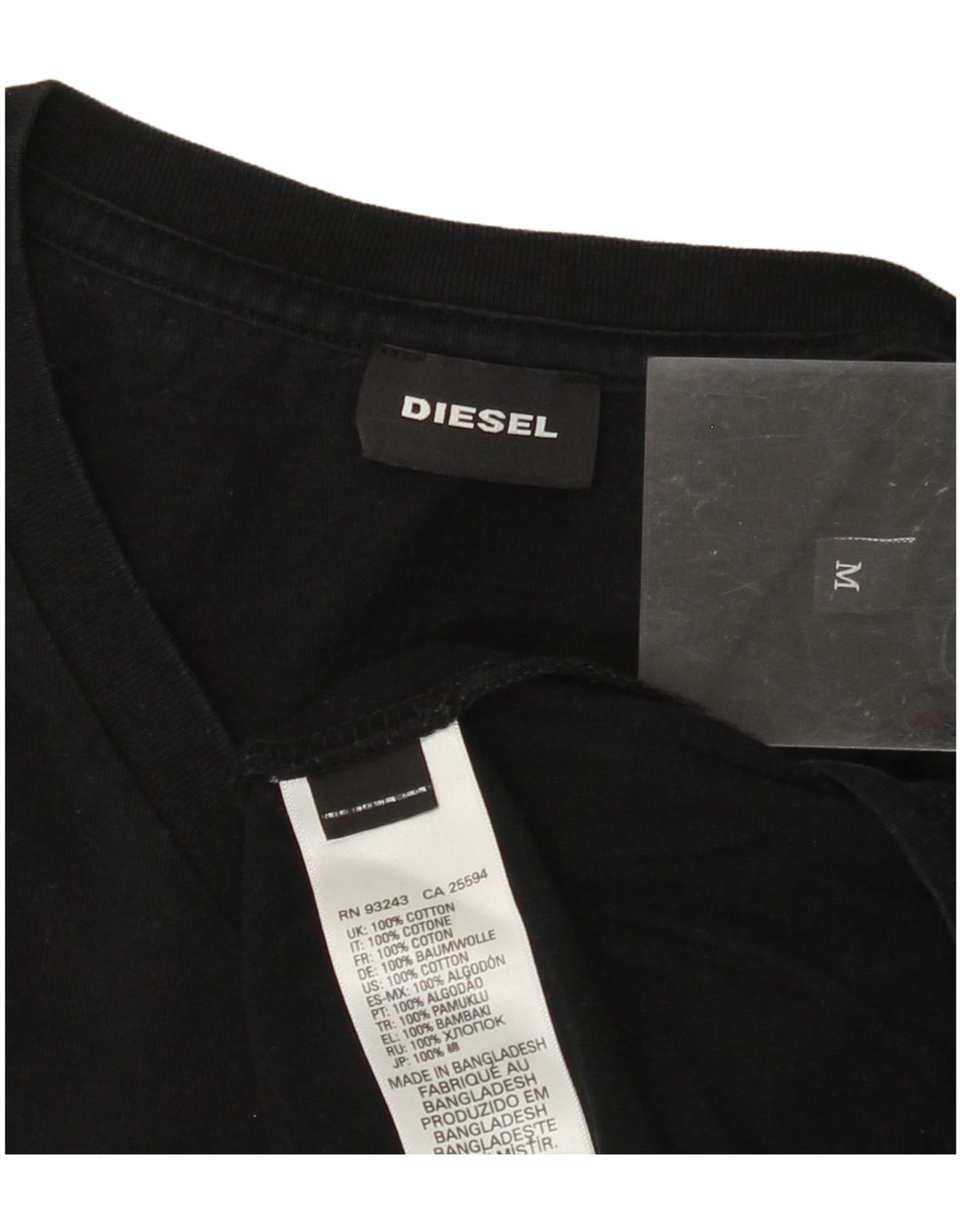 DIESEL Herren T-Shirt Top Mittelschwarze Baumwolle