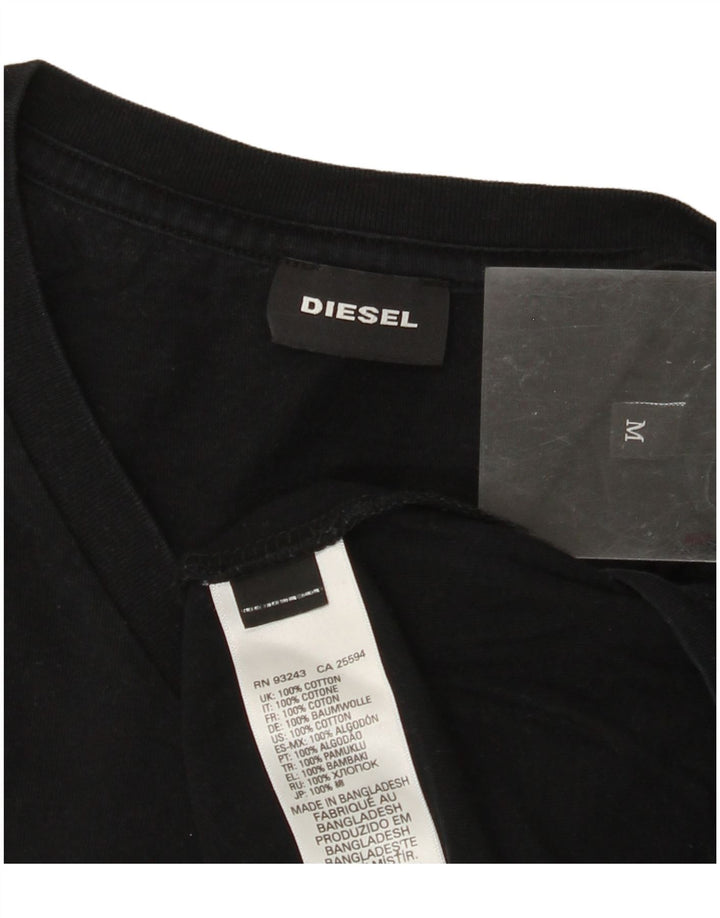 DIESEL Herren T-Shirt Top Mittelschwarze Baumwolle