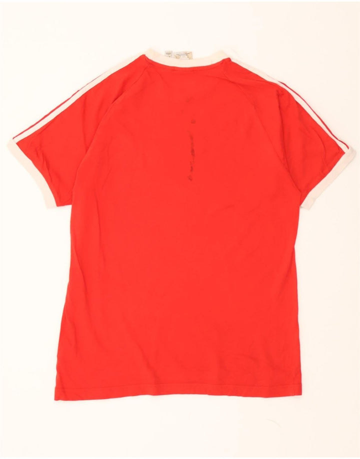 ADIDAS Mens T-Shirt Top Medium Red Cotton Vintage Adidas and Second-Hand Adidas from Messina Hembry 