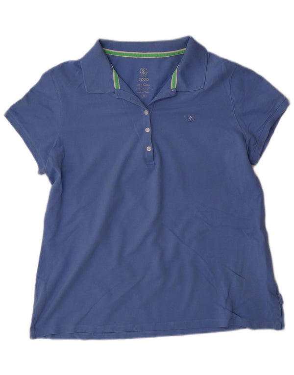 IZOD Damen Poloshirt UK 18 XL Blaue Baumwolle