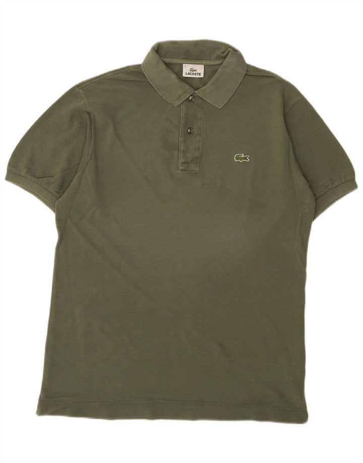 Lacoste Herren-Poloshirt, Größe 4, mittlere Khaki-Baumwolle